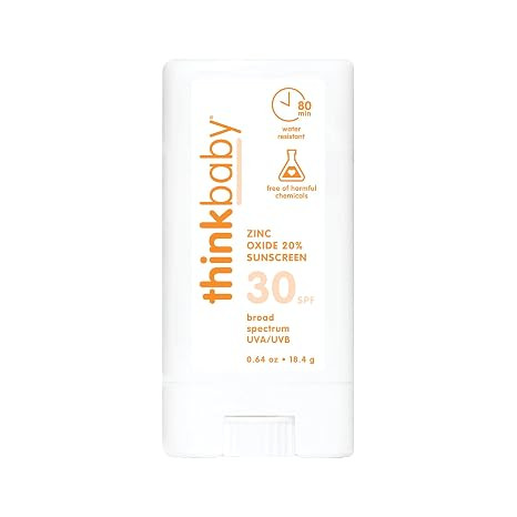 Thinkbaby SPF 30 Sunscreen Stick – Safe, Natural, Water Resistant Sun Cream for Babies, Kids & ... | Amazon (US)