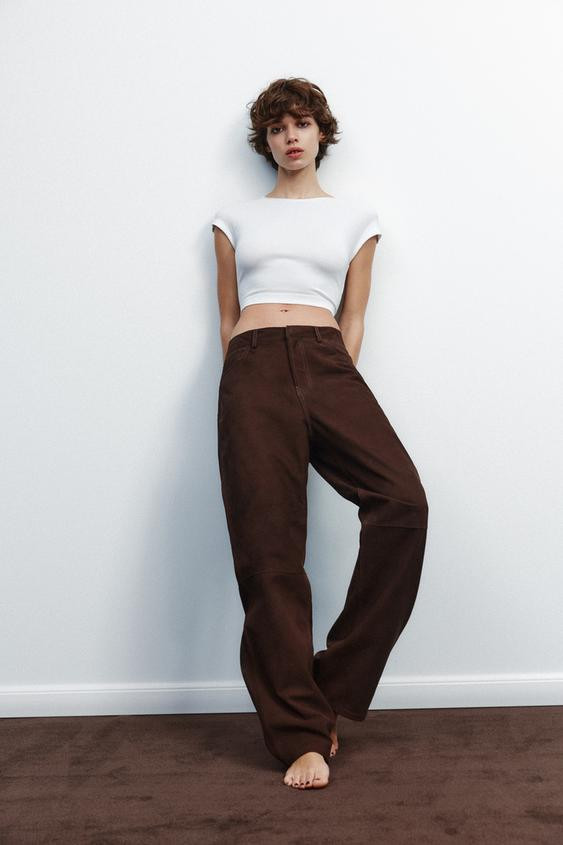 COTTON MODAL CROPPED T-SHIRT | Zara UK