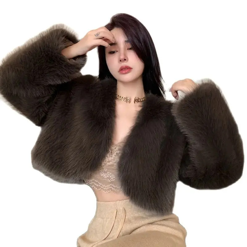 Korean Fashion Girls Fur Cardigan Short Cut Loose Long Sleeves Winter Warm Hot Sell Faux Fur Coat... | AliExpress (US)