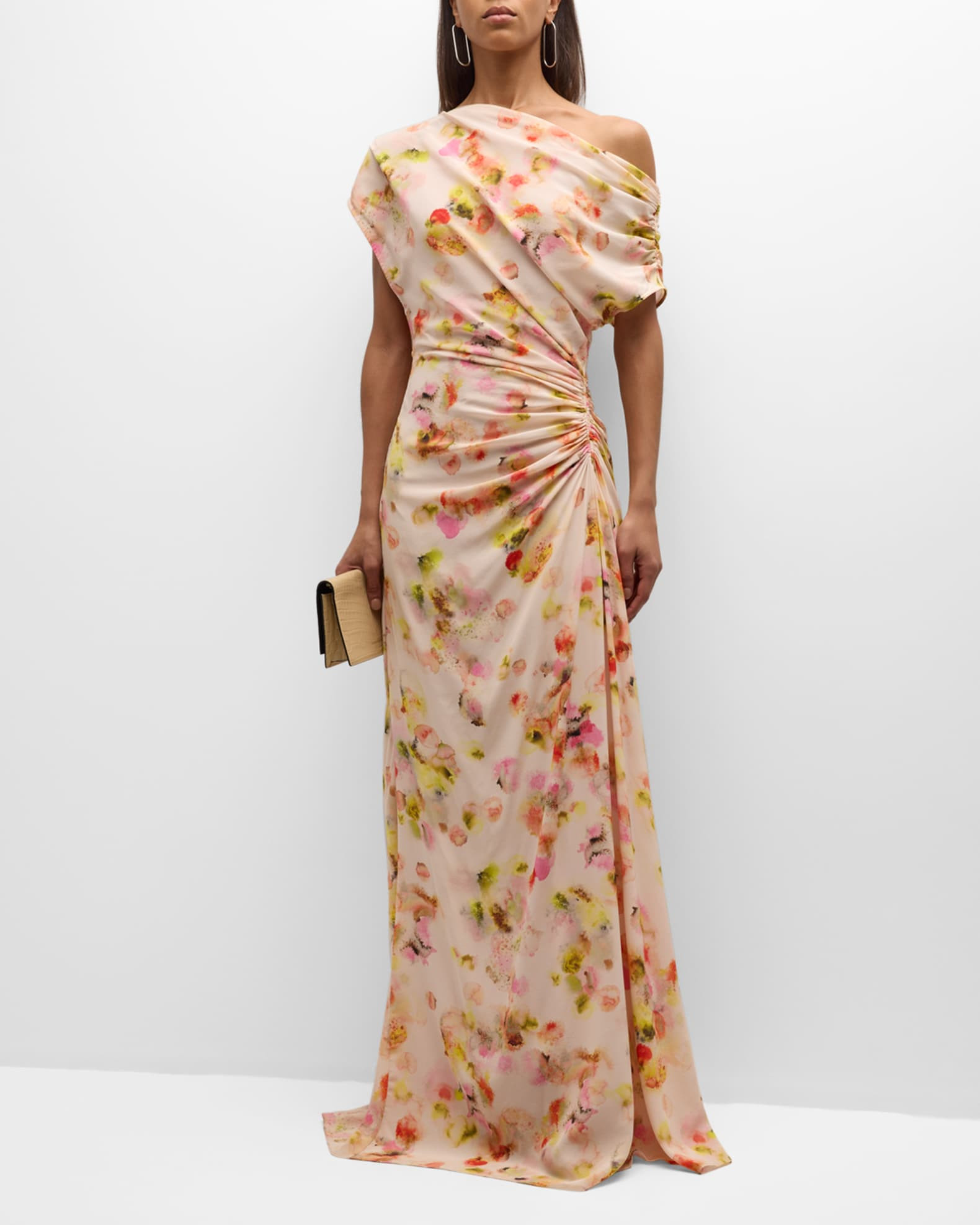 A.L.C. Poppy Floral Off-The-Shoulder Gown | Neiman Marcus