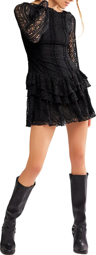 Free People Tabby Lace Long Sleeve Minidress | Nordstrom | Nordstrom