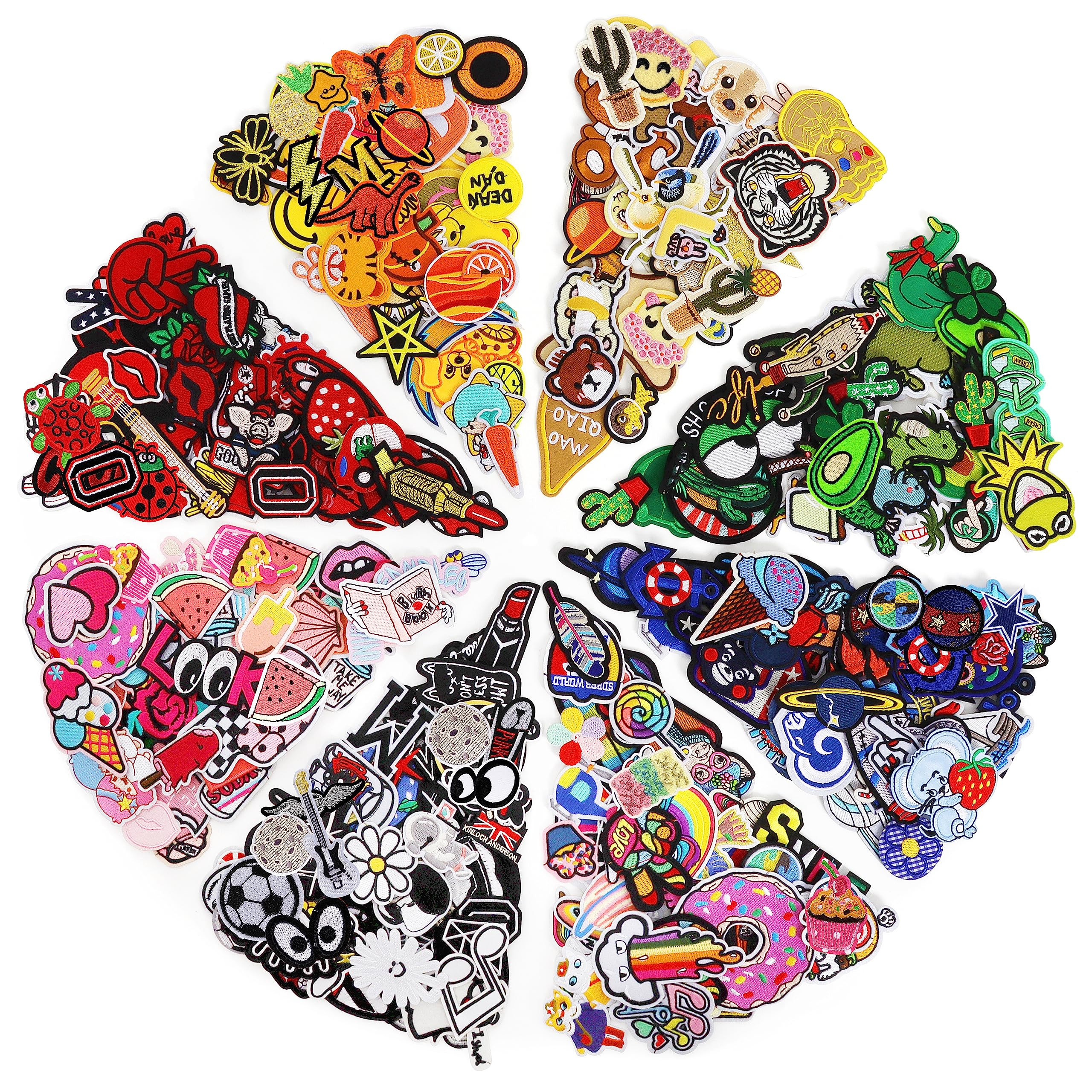 NICEVINYL Embroidered Iron-on Patches Applique: 72Pcs Random Assorted Decorative Patches Iron on/... | Amazon (US)