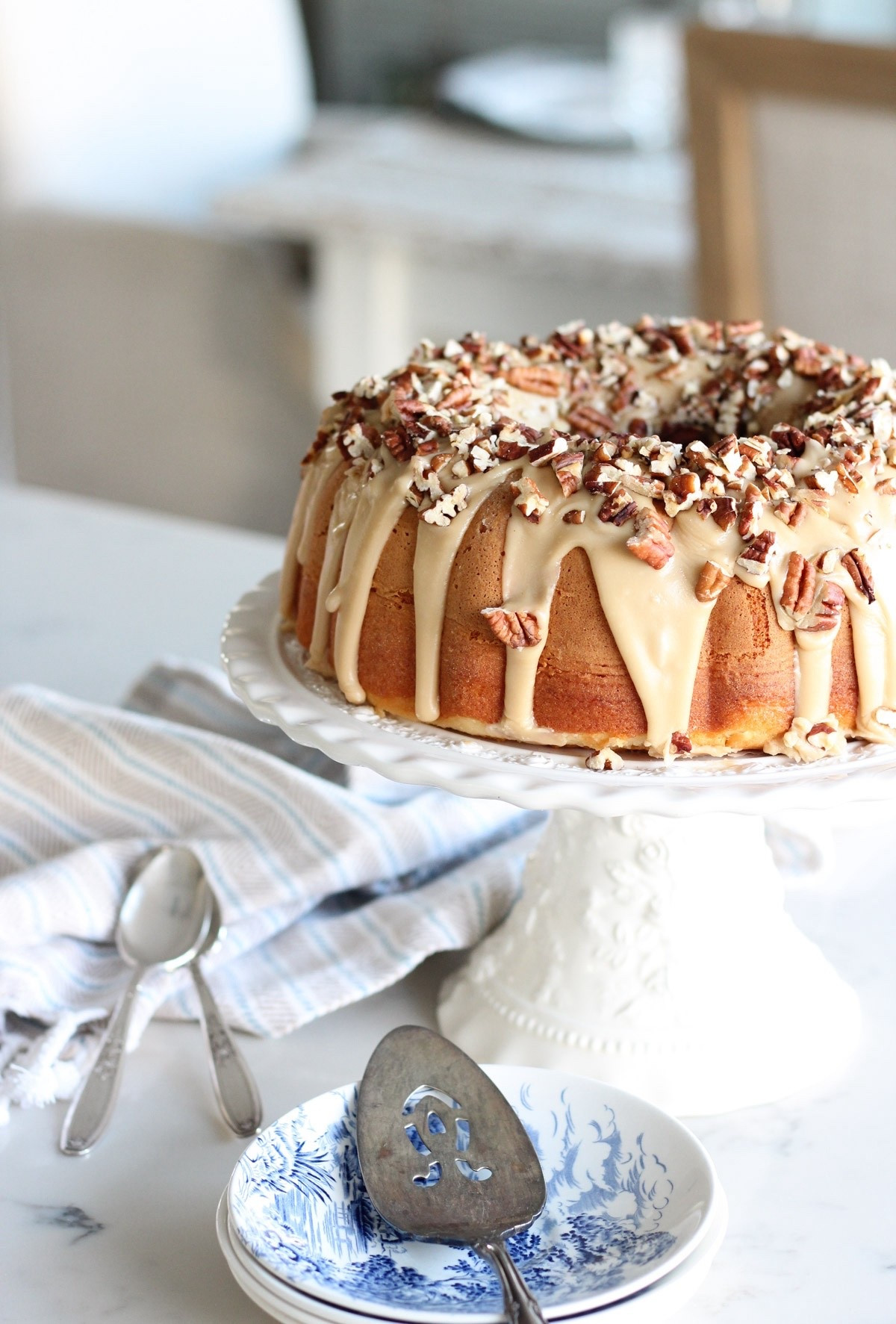 Looking for a new holiday dessert? Making a beautiful cake is easy with a Bundt pan. This one drizzled with caramel glaze and topped with toasted pecans is always a crowd pleaser. Of course, a pretty cake stand helps too. Many items on sale!

#LTKSaleAlert #LTKfoodie #LTKCyberWeek