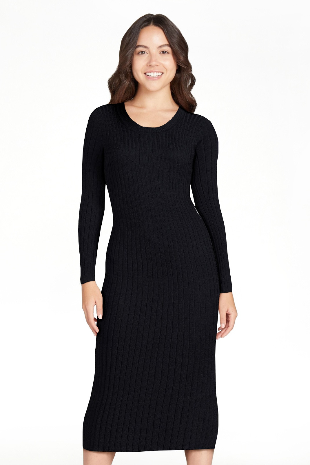 Free Assembly Women's Pleated Sweater Midi Dress - Walmart.com | Walmart (US)