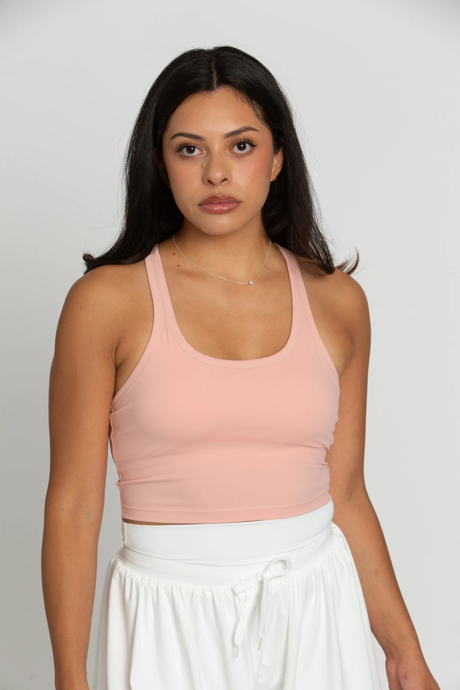 Peach Racerback Crop Tank | Gold Hinge