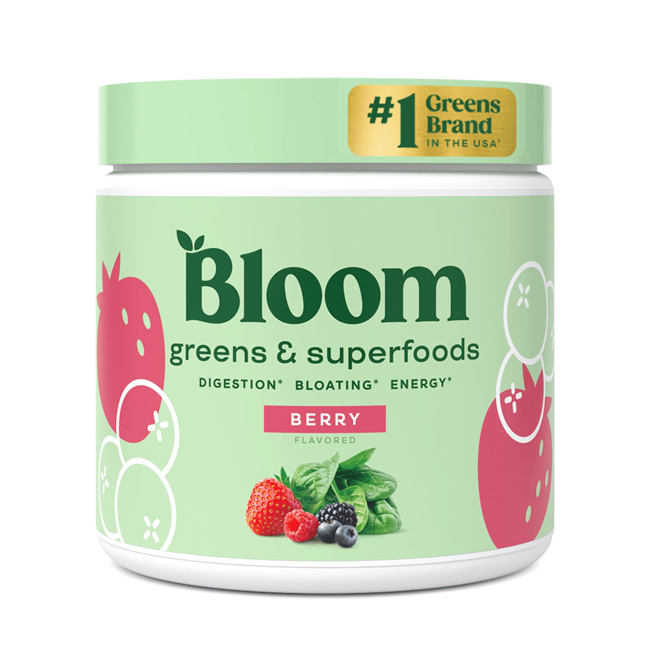 Bloom Nutrition Greens & Superfoods Powder, for Digestive Health, Mixed Berry, 30 Servings | Walmart (US)