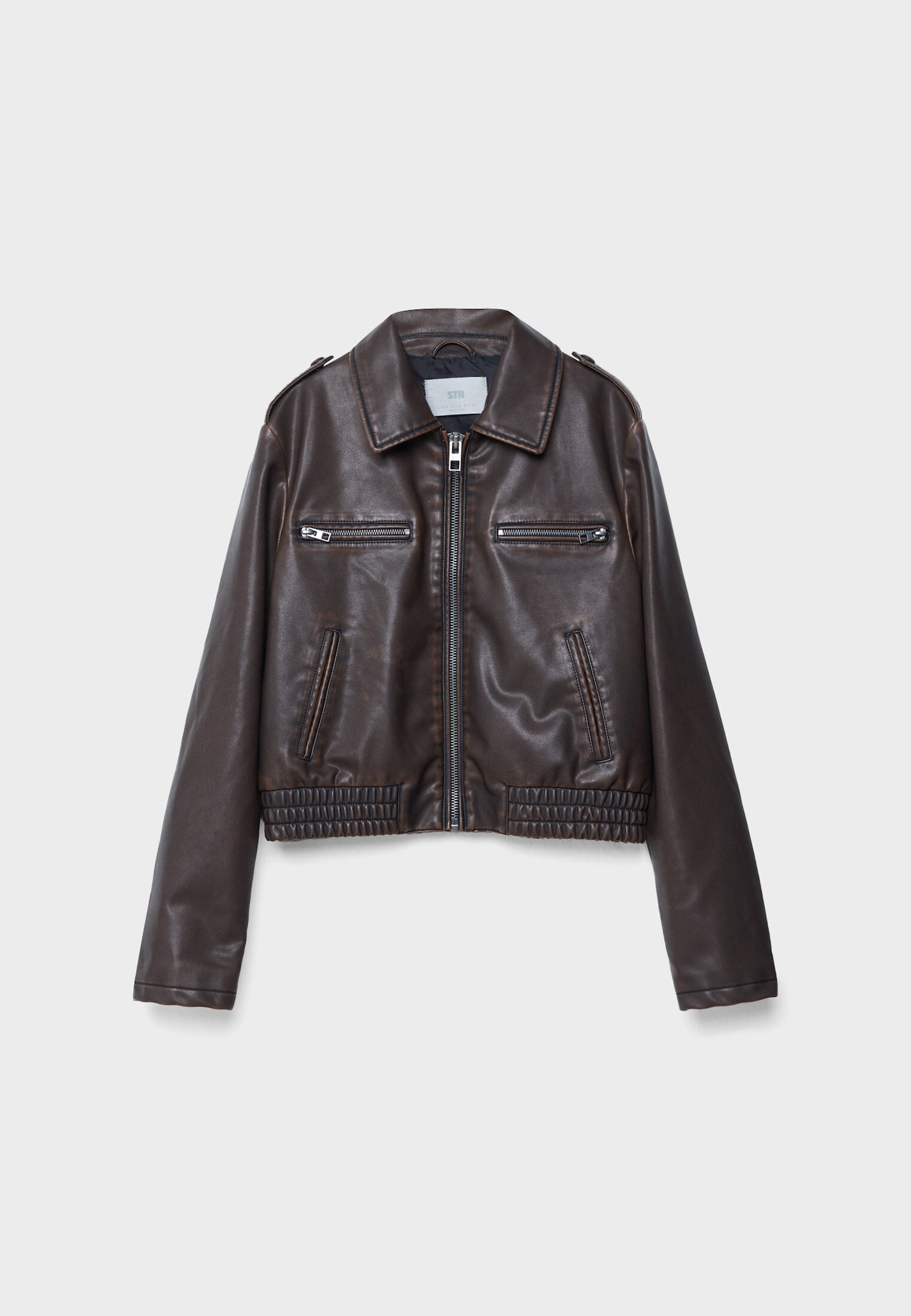 Oversize faux leather jacket | Stradivarius (UK)