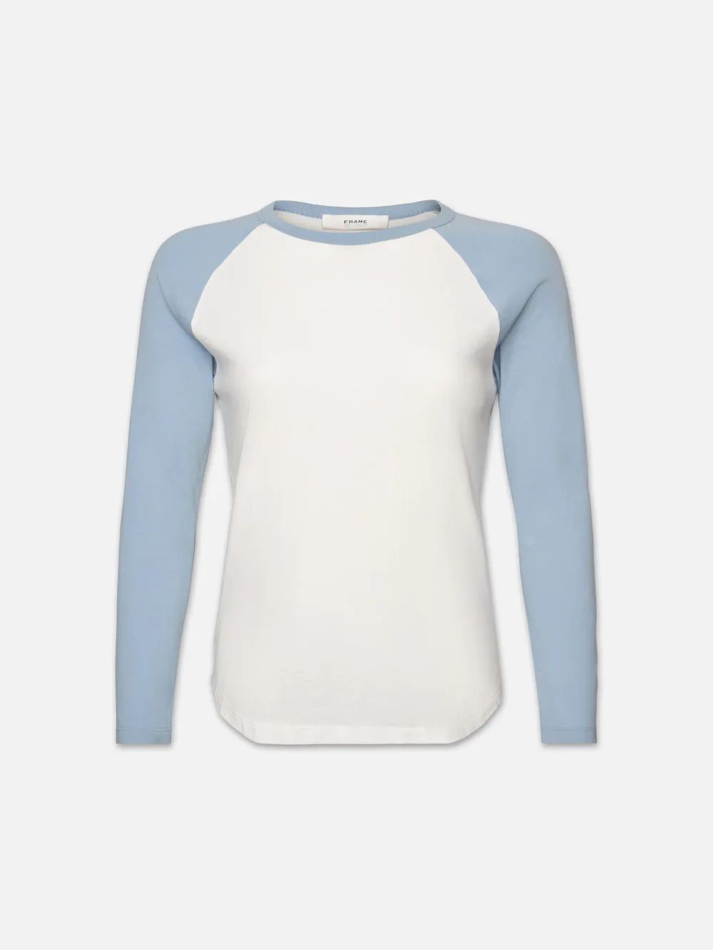 Raglan Baseball Tee  in  Sky Blue Multi | Frame Denim