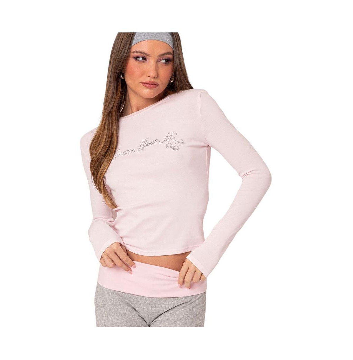 Women's Dream About Me rhinestone top - Light-pink | Macy's