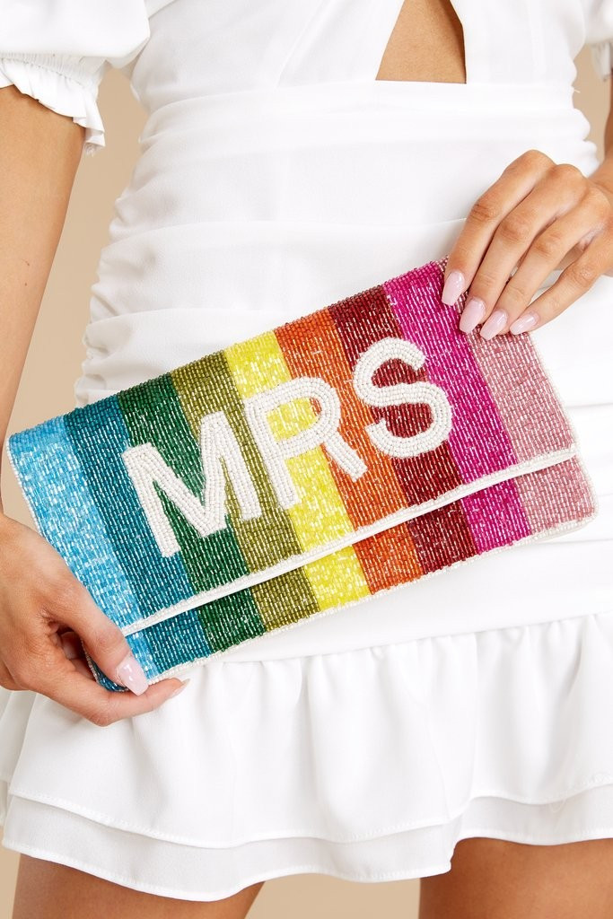 Final Fling Rainbow Beaded Clutch | Red Dress 