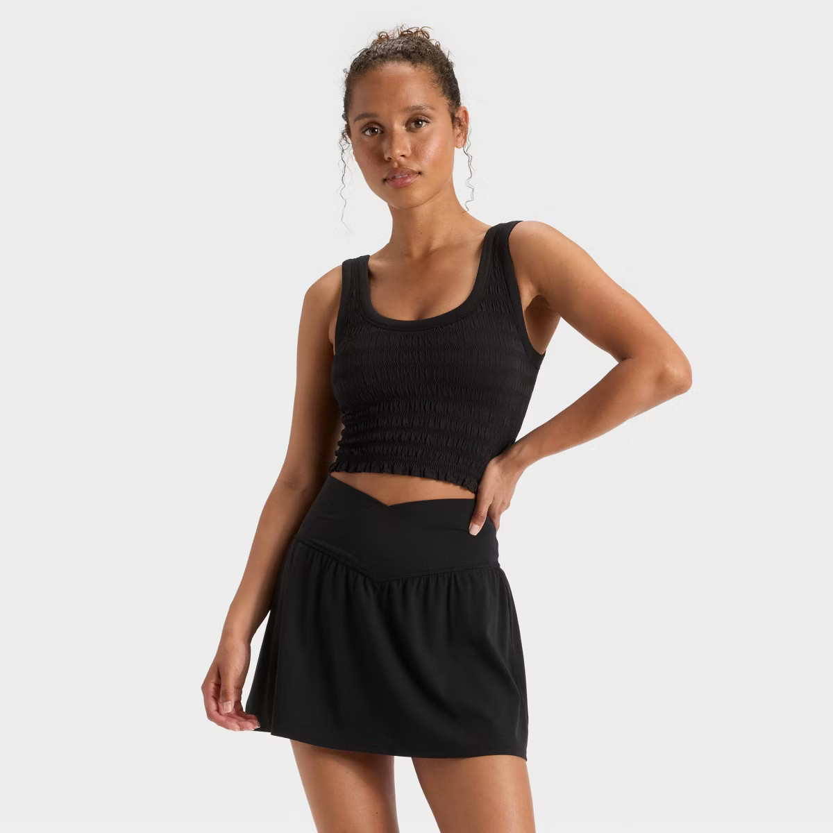Women's Smocked Support Cropped Tank Top - JoyLab™ | Target