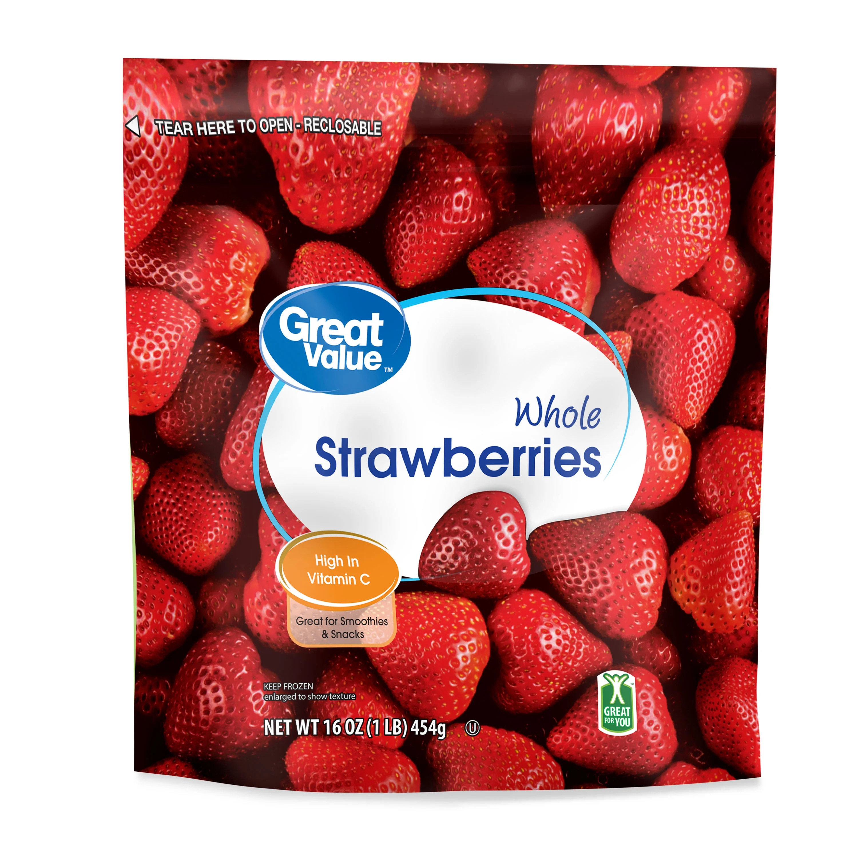 Great Value Whole Strawberries, 16 oz (Frozen) | Walmart (US)
