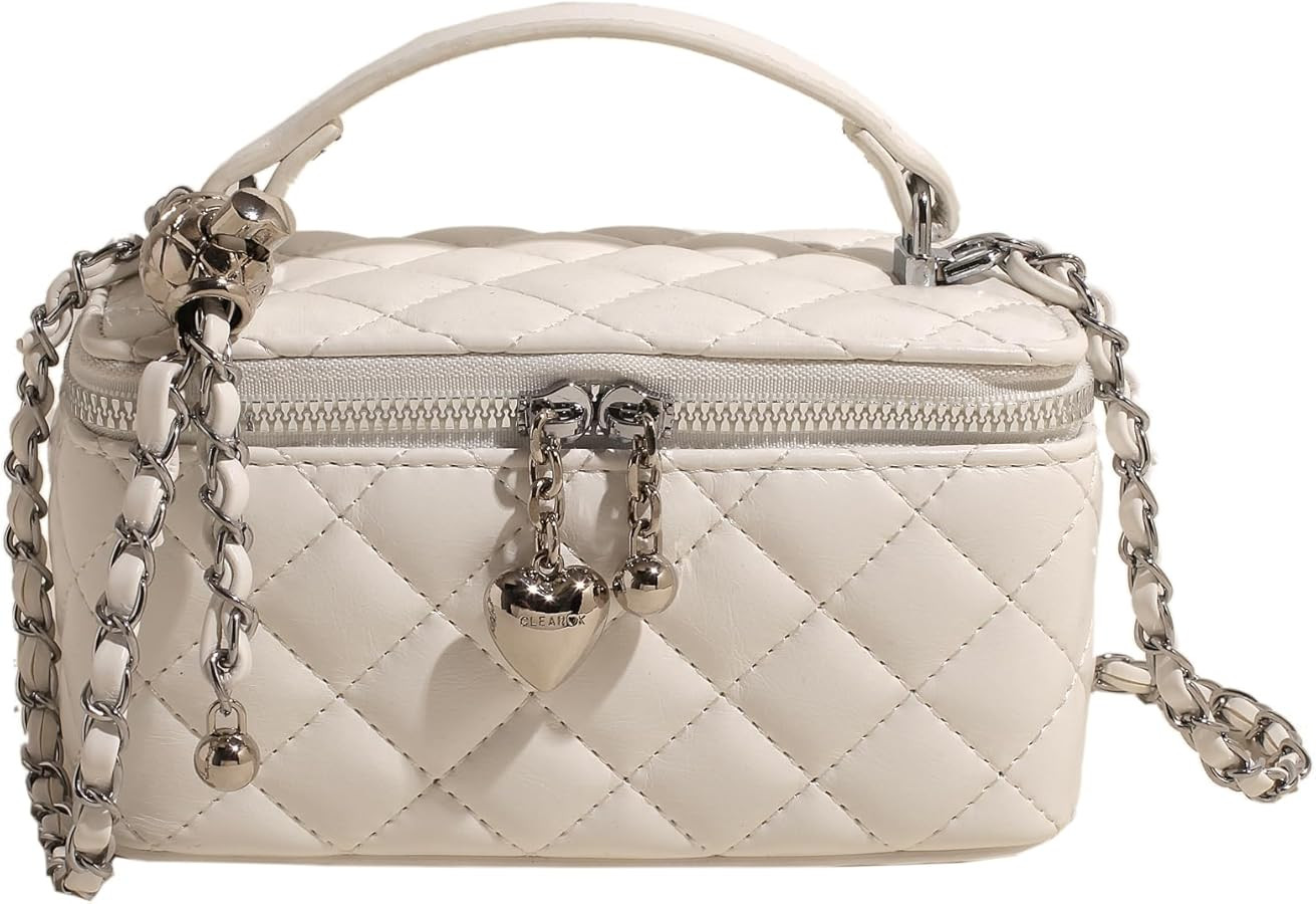 Bolso cuadrado tipo caja para mujer, diseño de cadena, bolso cruzado de hombro, mini bolsa con a... | Amazon (US)