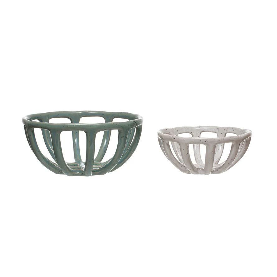 Glazed Stoneware Basket Bowls | Sweenshots Studios