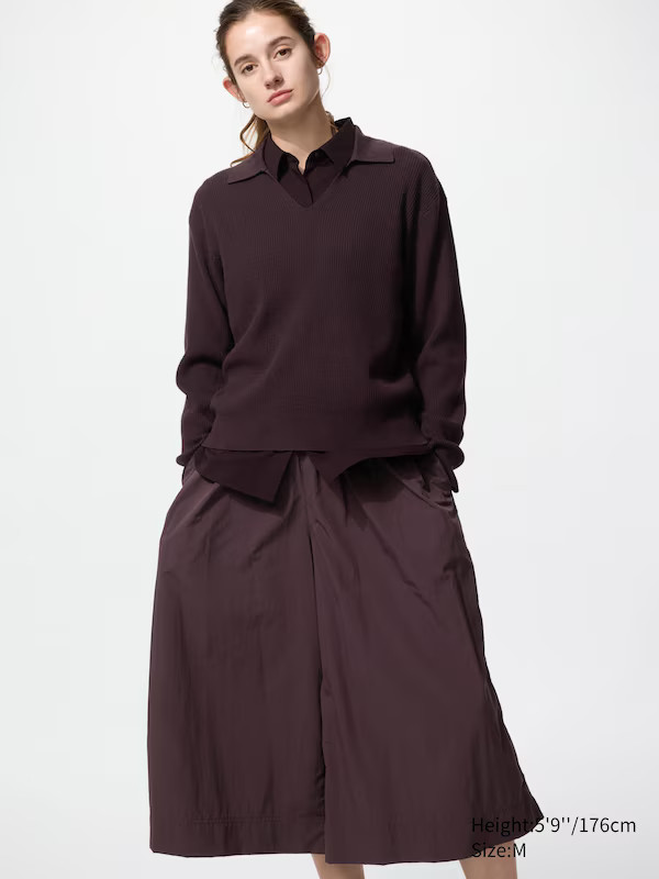 Washable Knitted Ribbed Polo Jumper | UNIQLO (UK)