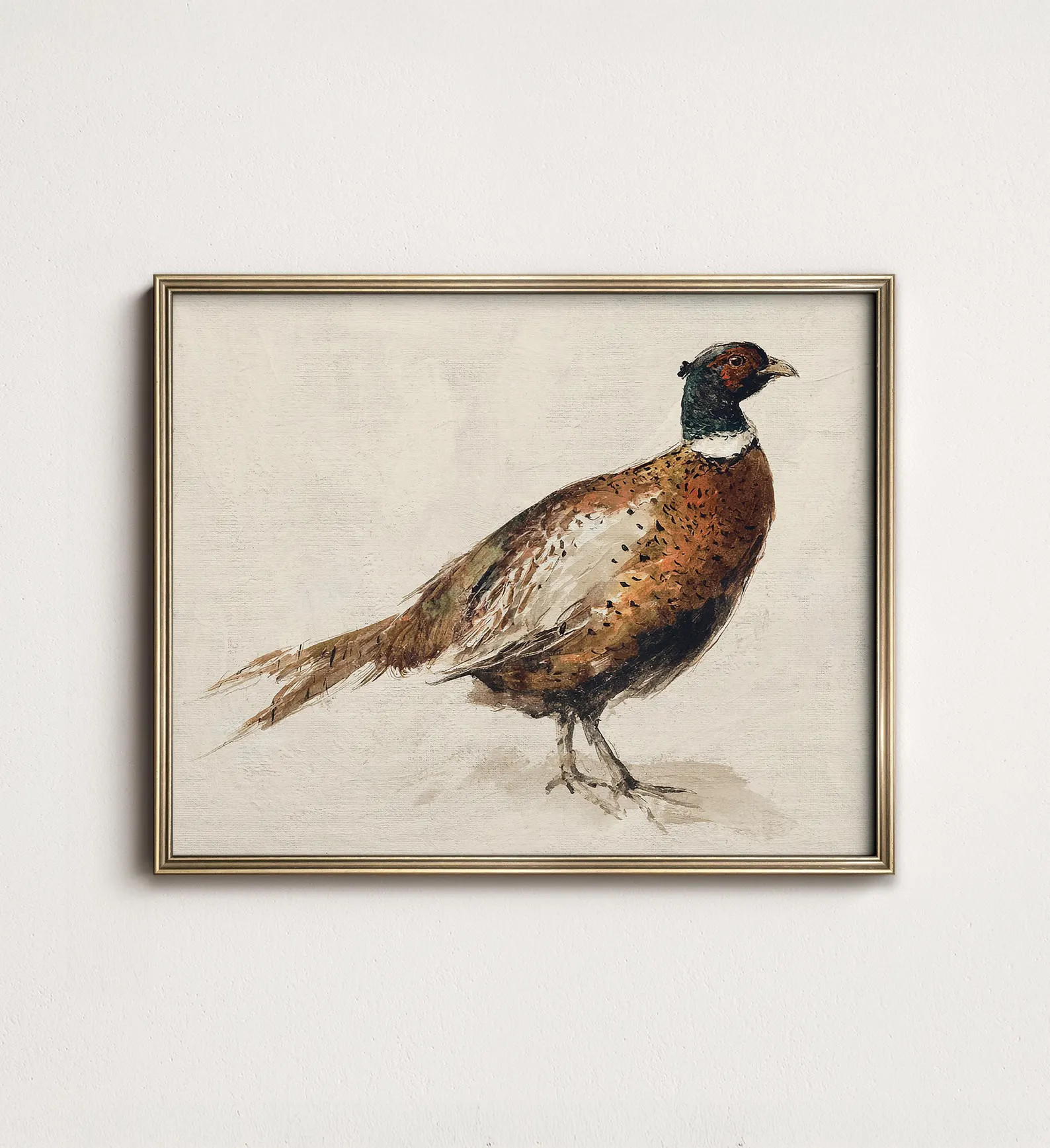 Vintage Pheasant Wall Art, Rustic Wildlife Bird Painting, Autumn Country Lodge Hunting Decor, PRI... | Etsy (Global)