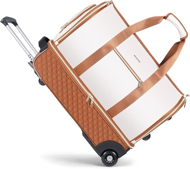 Rolling Garment Bag for Travel - Convertible Duffel Bag with Wheels & Shoes Compartment, Carry on... | Amazon (US)