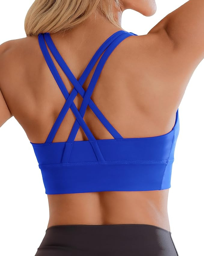 Ama Larsi High Impact Strappy Sports Bra for Women Supportive Padded Crisscross Back Running Yoga... | Amazon (US)