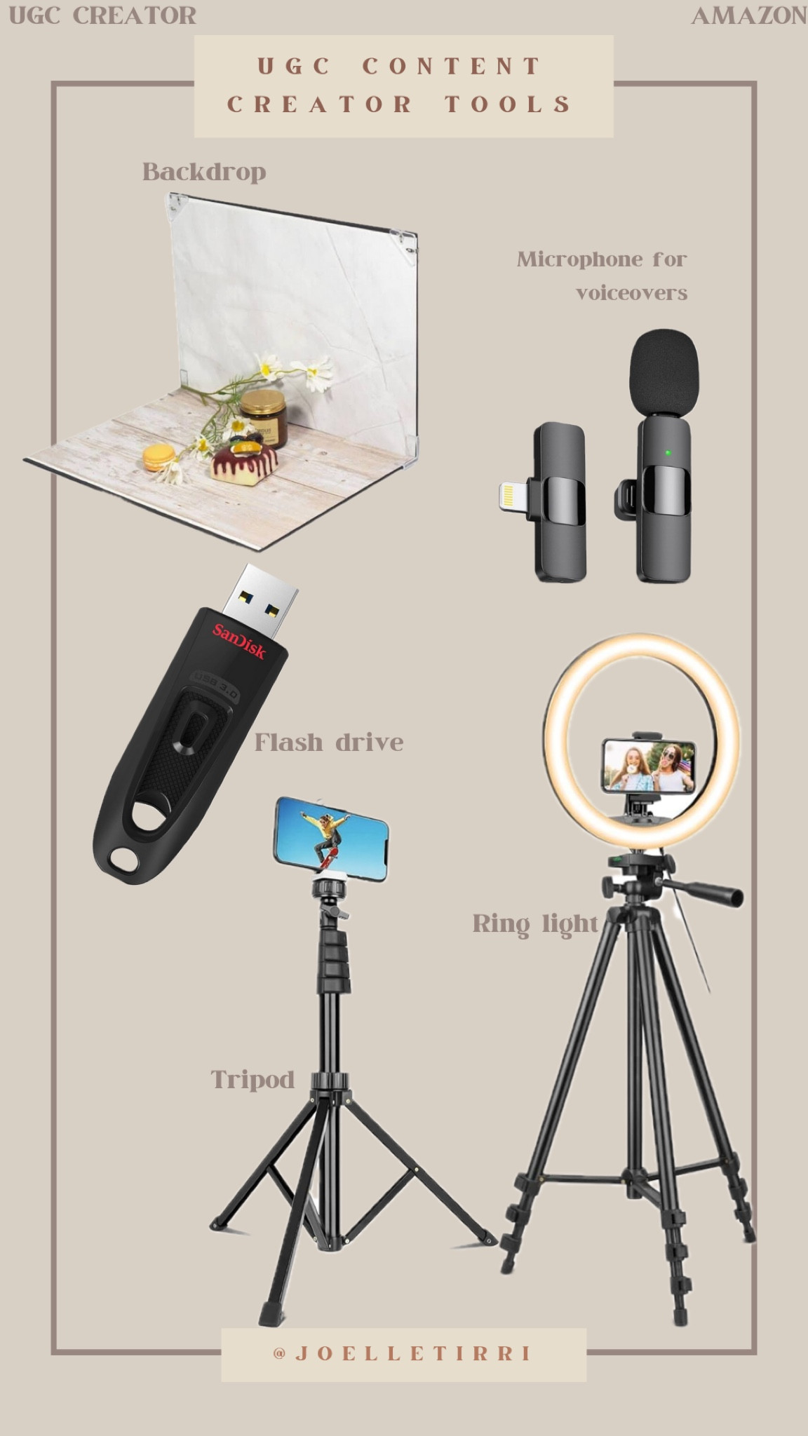 UGC Content Creator Tools from Amazon #contentcreator #ugc #amazonfinds #ringlight #tripod #backdrop #flashdrive #microphone 

#LTKhome #LTKfindsunder50 #LTKsalealert