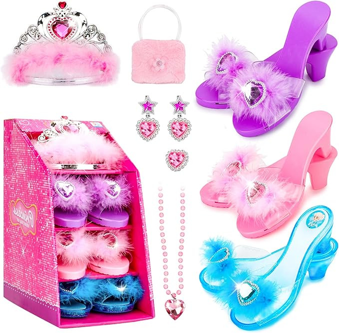 Princess Shoes and Girls Purse Jewelry Toys, Princess Dress Up Clothes for Little Girls, Toddler ... | Amazon (US)
