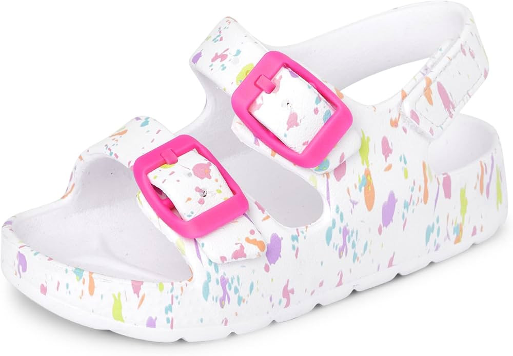 The Children's Place Girl's Baby Toddler Everyday Slide Sandals with Backstrap | Amazon (US)