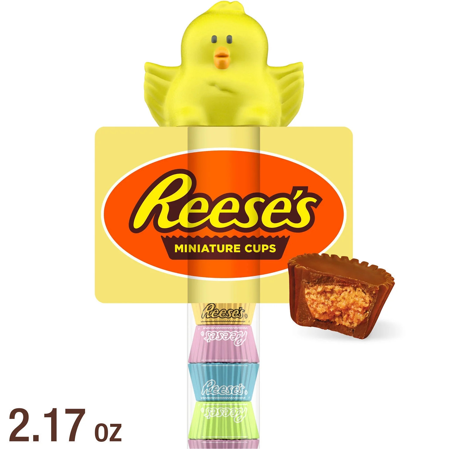 Reese's Miniatures Milk Chocolate Peanut Butter Cups Easter Candy, Plastic Cane 2.17 oz | Walmart (US)