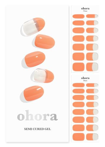 ohora Semi Cured Gel Nail Strips (N Creamy Apricot) - Works with Any UV/LED Lamps, Salon-Quality, Long Lasting, Easy to Apply & Remove - Includes 2 Prep Pads, Nail File & Wooden Stick | Amazon (US)