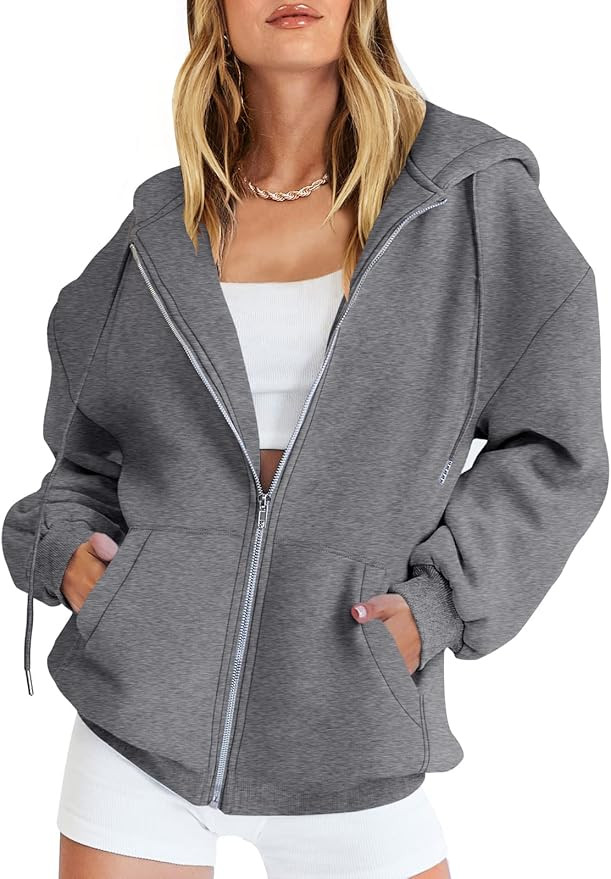ANRABESS Women's Oversized Zip Up Hoodies Sweatshirts Y2K Clothes Teen Girl Fall Casual Drawstrin... | Amazon (US)