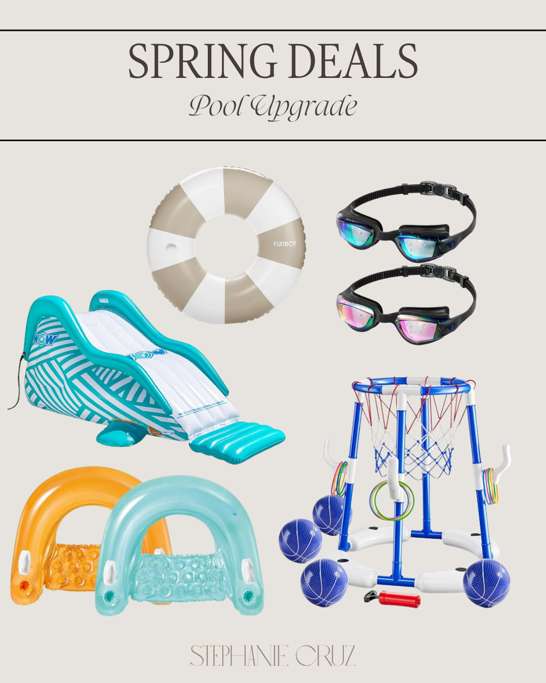 Dive into fun with these pool essentials! 🌊💦 Perfect for summer days. 
#PoolUpgrade #SummerFun 

 #LTKmomlife #LTKHome #LTKSaleAlert