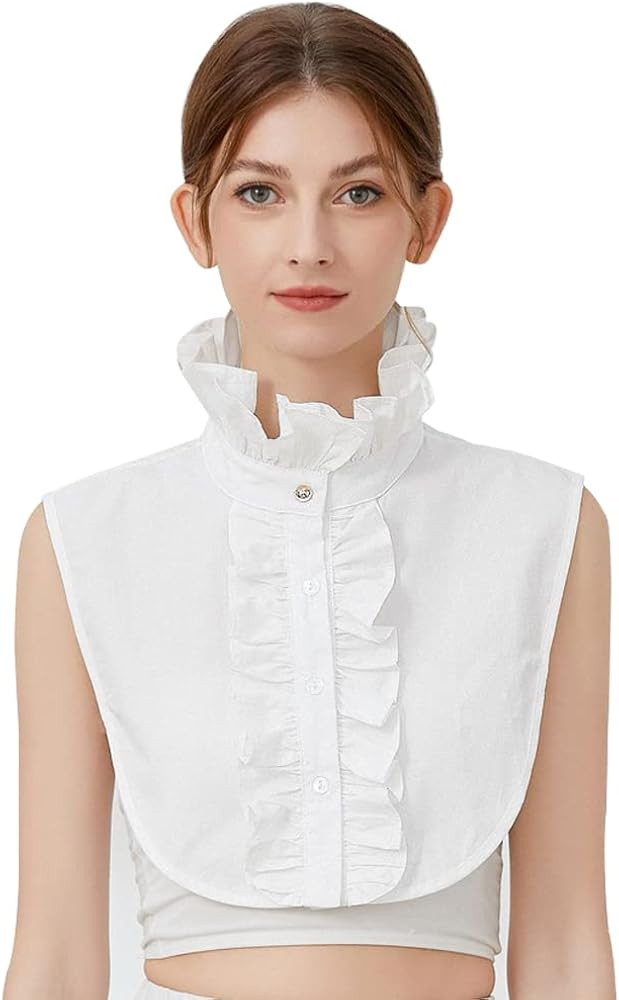 Elegtiskas Ruffle Fake Collar Detachable Half Shirt Blouse Collar Dickey Collar | Amazon (US)