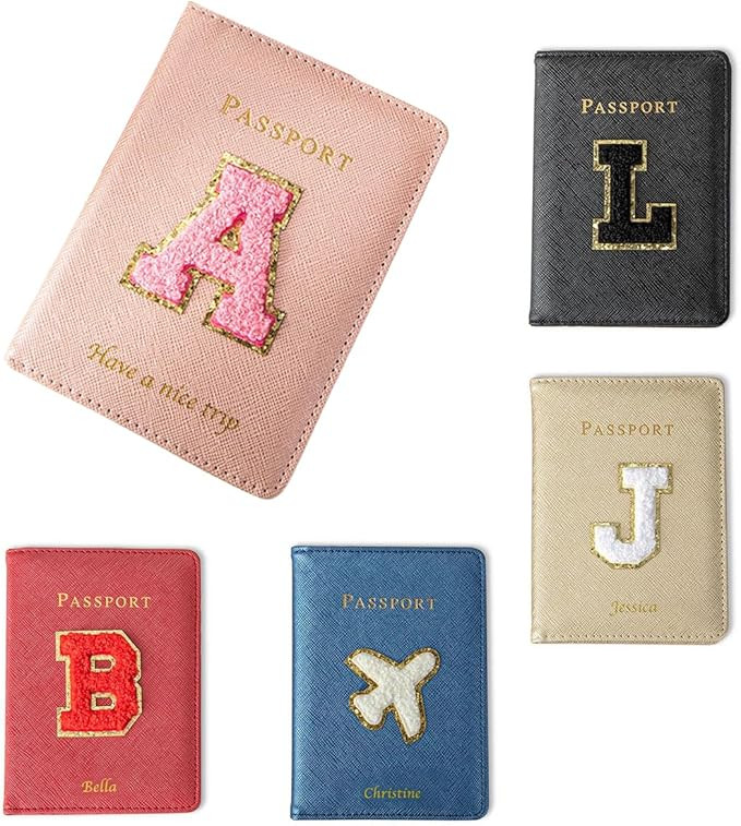 Custom Name Initial Passport Cover Travel Gift for Women Men Personalized Passport Holder Leather... | Amazon (US)