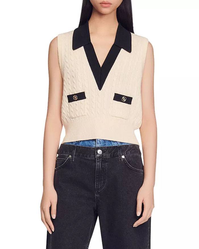 Suzy Cable Knit Sweater Vest | Bloomingdale's (US)