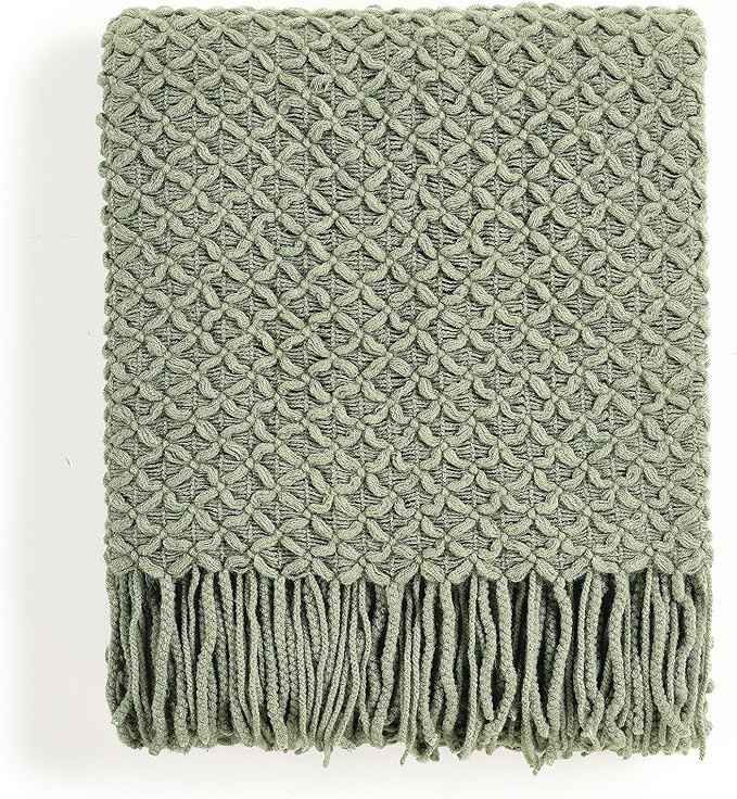 CREVENT Farmhouse Boho Knitted Throw Blanket for Couch Sofa Chair Bed Home Decoration, Soft Warm ... | Amazon (CA)