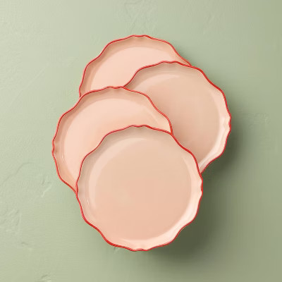4pk 6.5" Irregular Edge Recycled Ceramic Appetizer Plates - Hearth & Hand™ with Magnolia | Target