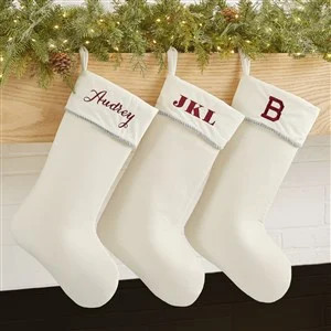Classic Christmas Personalized Christmas Stockings - Ivory | Personalization Mall