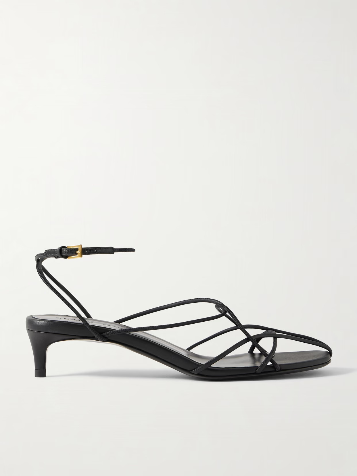 KHAITE - Loulou Leather Sandals - Black | NET-A-PORTER (US)