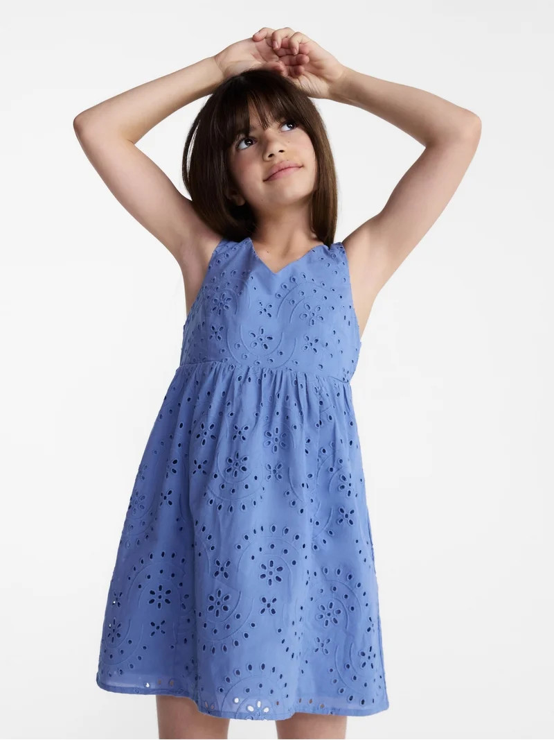Weekend Academy Girls Sleeveless Eyelet Dress, Sizes 4-18 | Walmart (US)