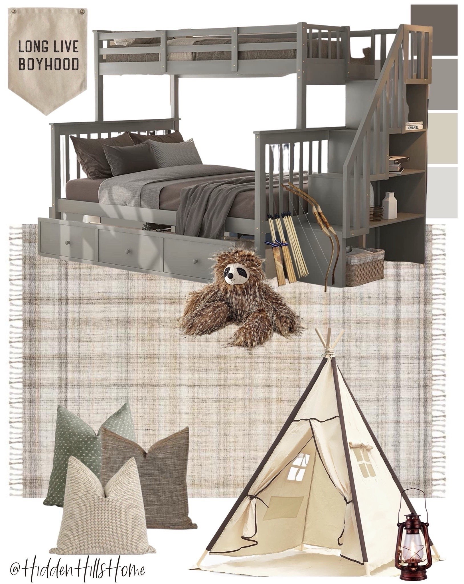 Boys bedroom, boys bedroom mood board, boys room design inspiration, boys playroom bedroom #boysbedroom