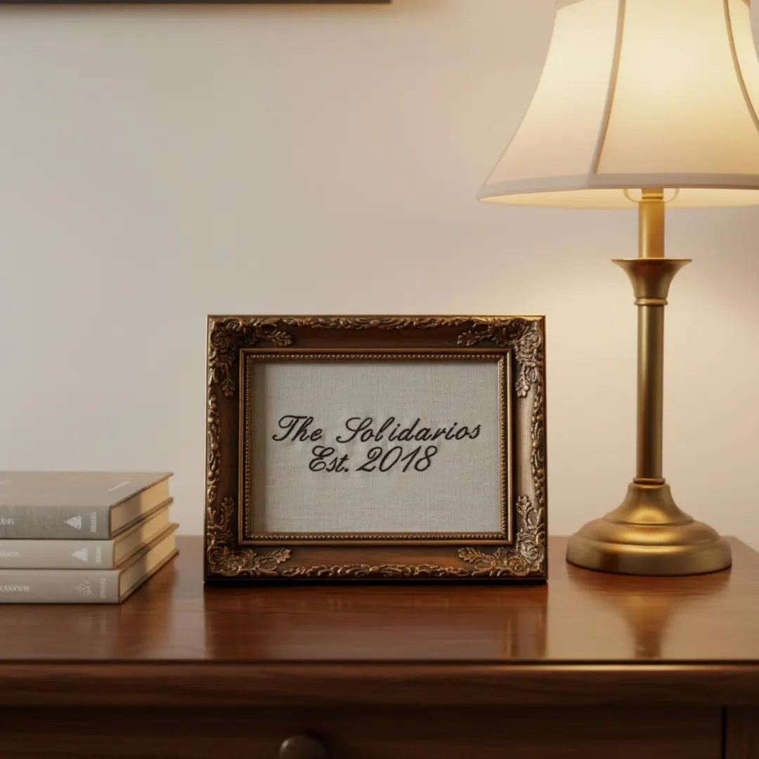 Personalized Family Name Embroidered Family Established Gallery Wall Linen Art Wedding Couple Kee... | Etsy (US)