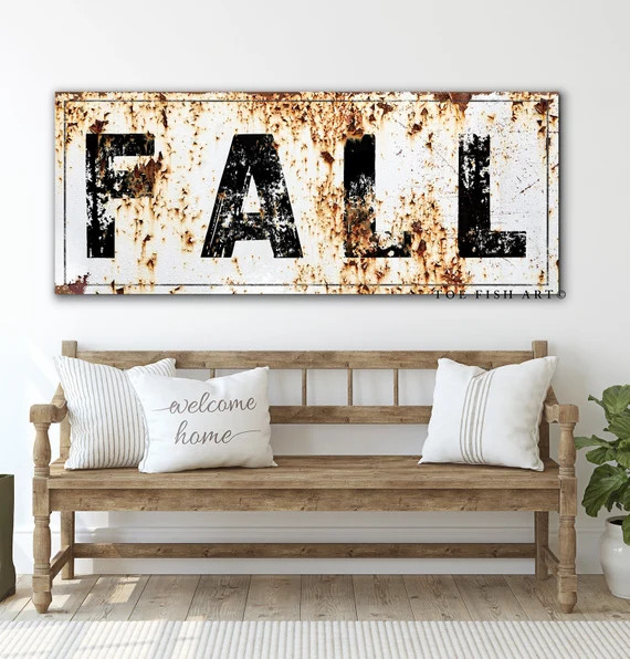 Fall Sign Autumn Harvest Rustic Home Decor Modern Farmhouse - Etsy | Etsy (US)