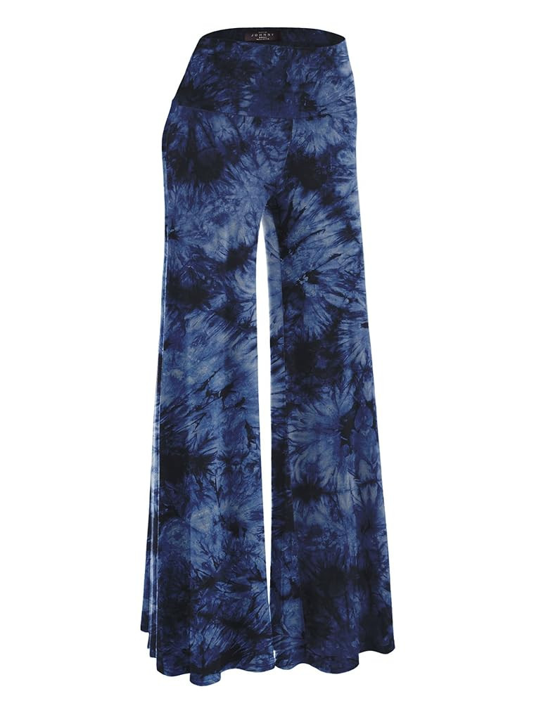 Made By Johnny MBJ Women's Casual Comfy Solid/Tie Dye Wide Leg Palazzo Lounge Pants (XS~5XL) | Amazon (US)