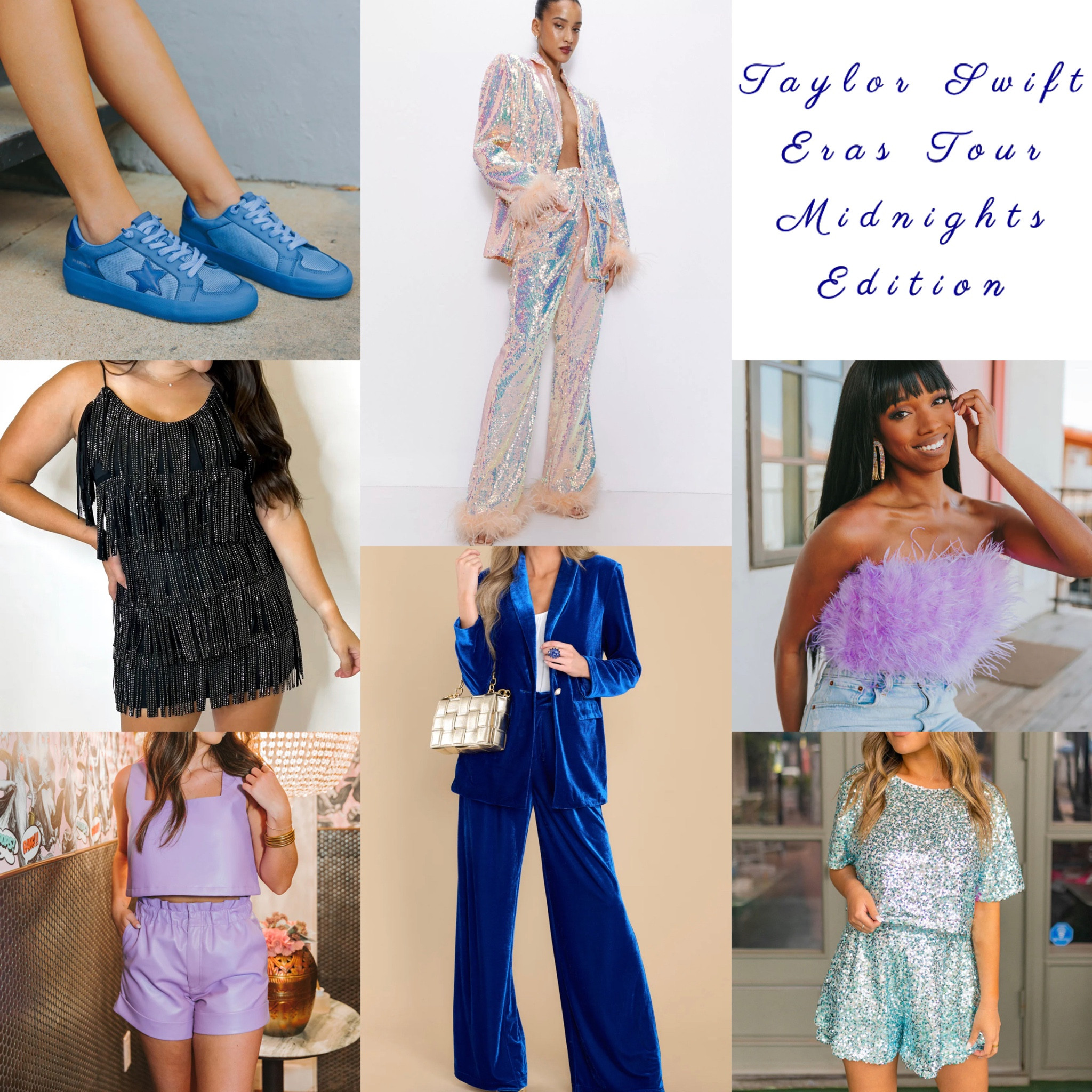 Taylor Swift Concert
Eras Tour
Taylor Swift
Concert Outfit
Midnights
Era
Outfit
Outfits
Shoes
Blue
Sequin
Pants
Velvet
Stars
Lavender
Feather
Sequin
Set
Dress
Shorts
Anti-Hero
Midnight Rain
Bejeweled
Lavender Haze
Travel
Show
Music

#LTKtravel #LTKFestival #LTKstyletip