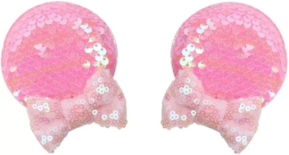 CLGIFT Minnie Baby/Toddler Reversible Headband with Ears (Pink Hair Clip) | Amazon (US)