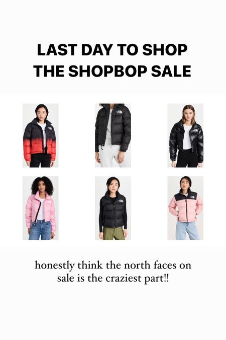 Last day of the Shopbop sale - crazy that north faces are on sale! I wear size s in mine 

#LTKHoliday #LTKHolidaySale #LTKsalealert