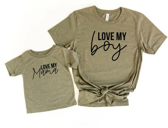Love My Boy  Just a Mama Who Loves Her Boy  Matching Tees | Etsy | Etsy (US)
