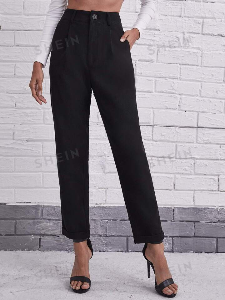 SHEIN Clasi High Waist Slant Pocket Tailored Pants | SHEIN USA | SHEIN