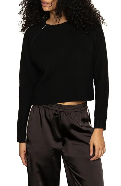 Sanctuary Zip It Sweater in Black at Nordstrom, Size Small | Nordstrom