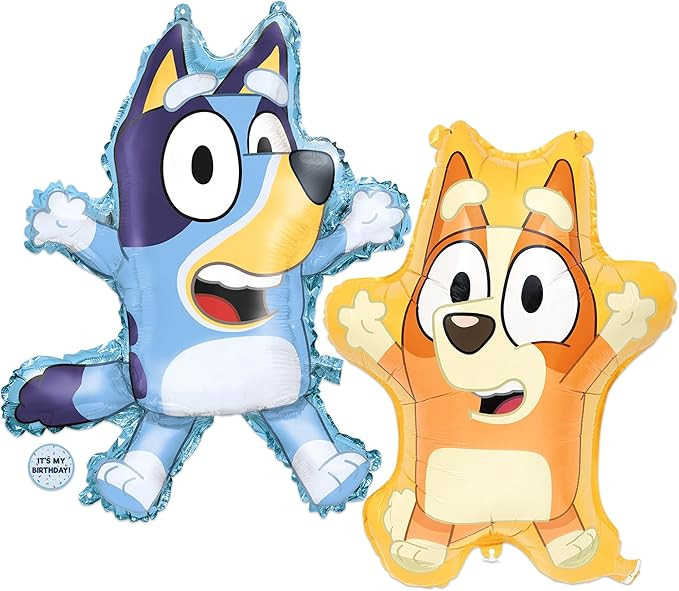 Bluey and Bingo Large Balloons | 28" Bluey and 25" Bingo | Sticker | Birthday Decorations and Par... | Amazon (US)