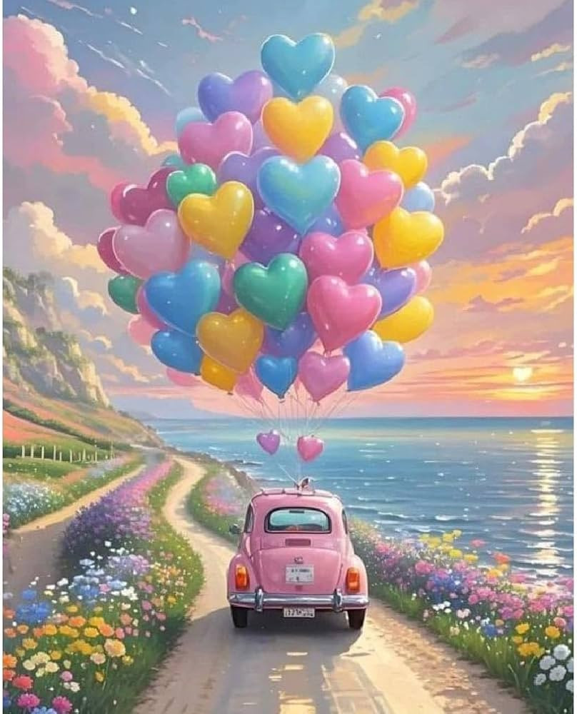 Clendo Balloon Paint by Numbers Kit for Adults, Car Paint by Number for Adults Beginner on Canvas... | Amazon (US)