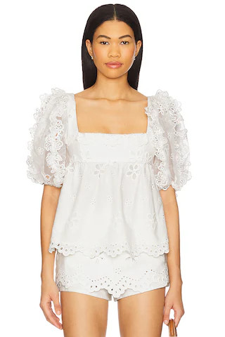 For Love & Lemons Daisy Eyelet Top in White from Revolve.com | Revolve Clothing (Global)